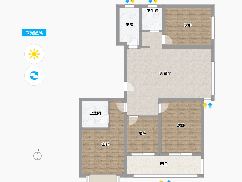 山东省-济宁市-尚龙原著-104.23-户型库-采光通风