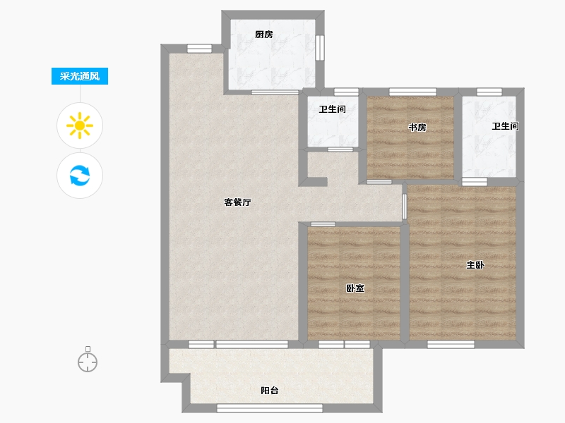 山东省-德州市-石榴春江明月-82.00-户型库-采光通风