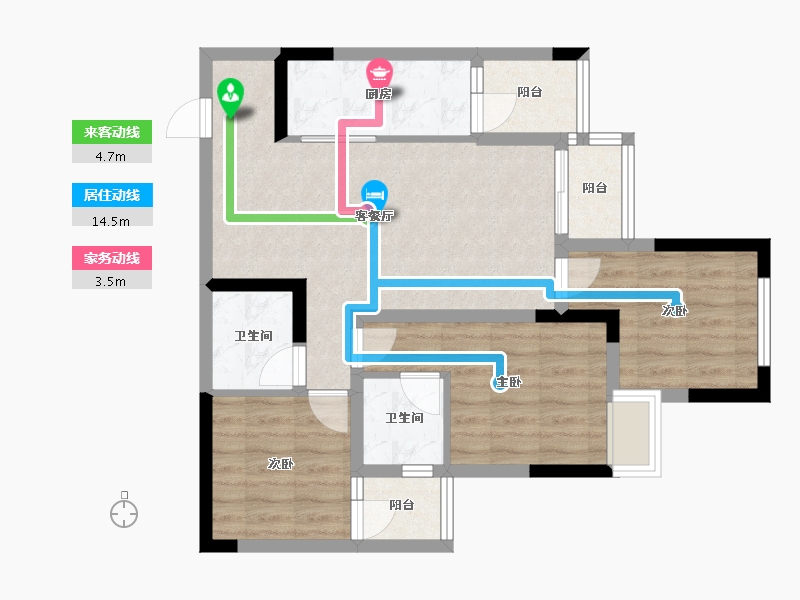 重庆-重庆市-红星檀宫-77.00-户型库-动静线