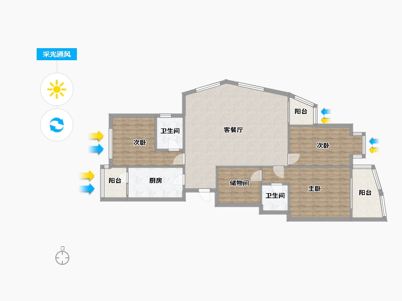 浙江省-衢州市-世纪天成-117.00-户型库-采光通风