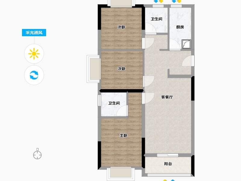 浙江省-宁波市-121-79.40-户型库-采光通风