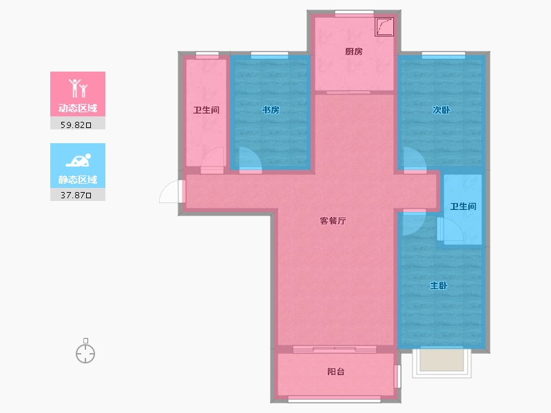 山东省-聊城市-元仓小区-86.00-户型库-动静分区