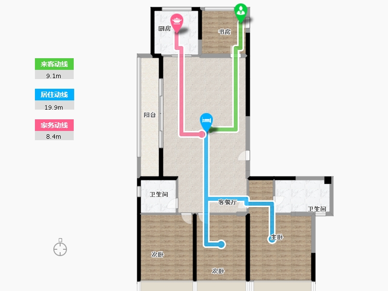 浙江省-绍兴市-融创绍兴壹号院-148.00-户型库-动静线