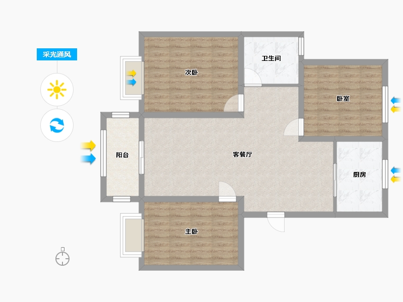 江苏省-盐城市-锦城丽景花园-98.06-户型库-采光通风