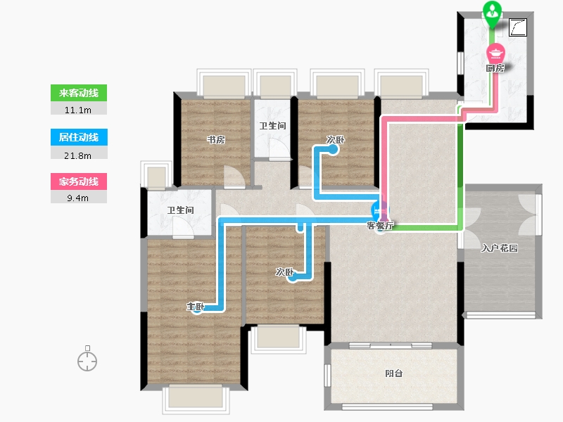 湖北省-宜昌市-中核半岛城邦-132.00-户型库-动静线