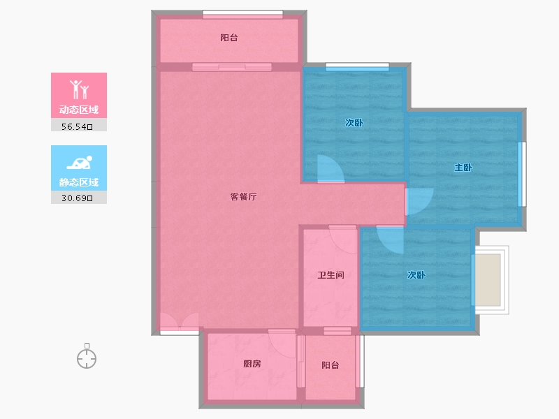 贵州省-六盘水市-蓝山一品-80.00-户型库-动静分区