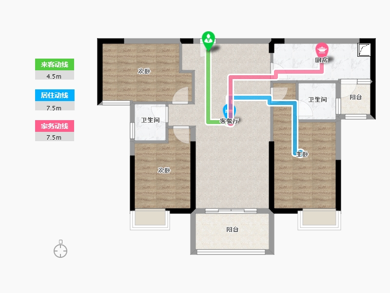 湖南省-衡阳市-银泰红城-98.00-户型库-动静线