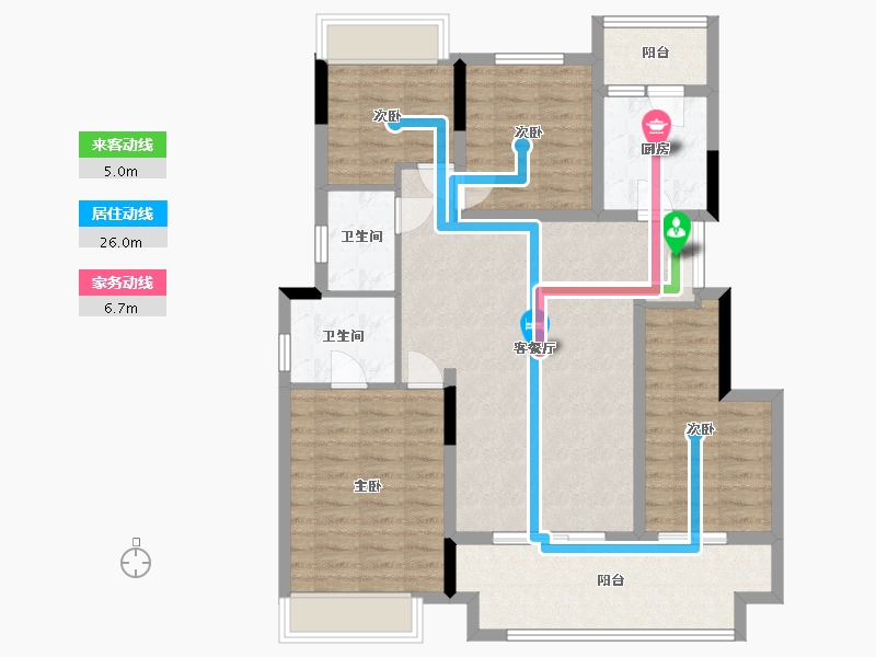 重庆-重庆市-金科博翠园-108.00-户型库-动静线