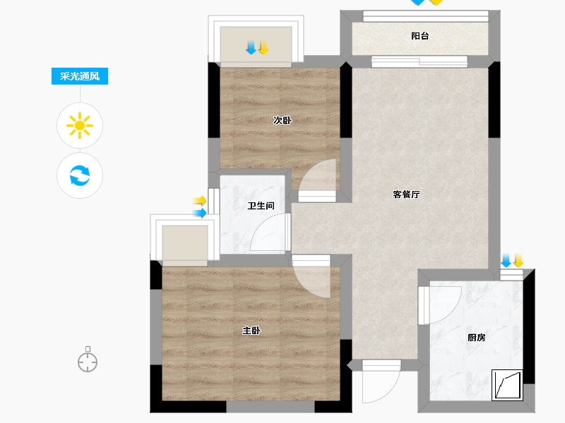 重庆-重庆市-雅素里-50.00-户型库-采光通风
