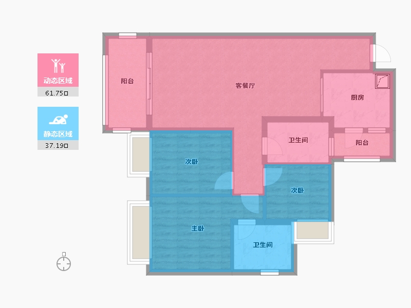 广东省-韶关市-恒大七期-88.21-户型库-动静分区