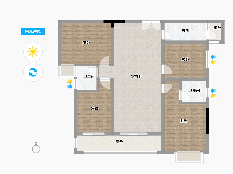 浙江省-杭州市-联龙园区-150.00-户型库-采光通风