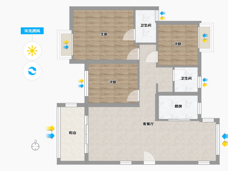 江西省-南昌市-新建城-87.00-户型库-采光通风