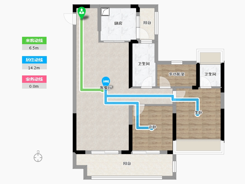 湖北省-十堰市-大家·十里桃源-91.25-户型库-动静线