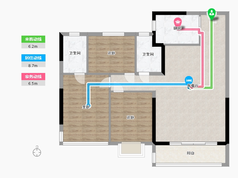 福建省-莆田市-建发融创丨和鸣兰溪-94.41-户型库-动静线