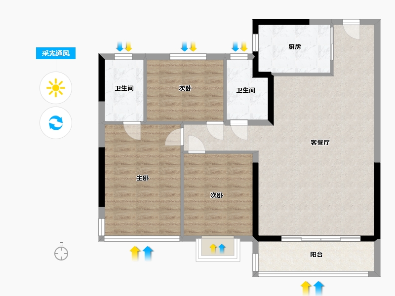 福建省-莆田市-建发融创丨和鸣兰溪-94.41-户型库-采光通风