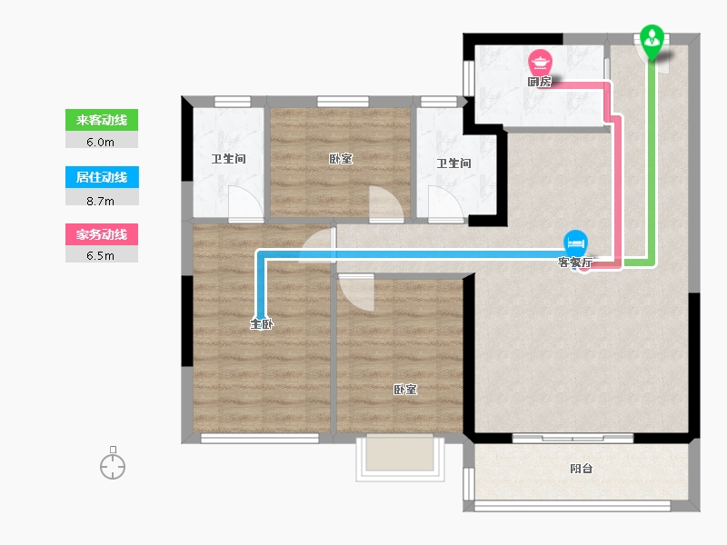 福建省-莆田市-建发·融创|和鸣兰溪-94.41-户型库-动静线