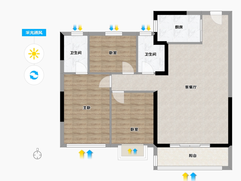 福建省-莆田市-建发·融创|和鸣兰溪-94.41-户型库-采光通风