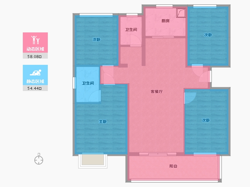 福建省-泉州市-保利住宅第5湾-108.00-户型库-动静分区