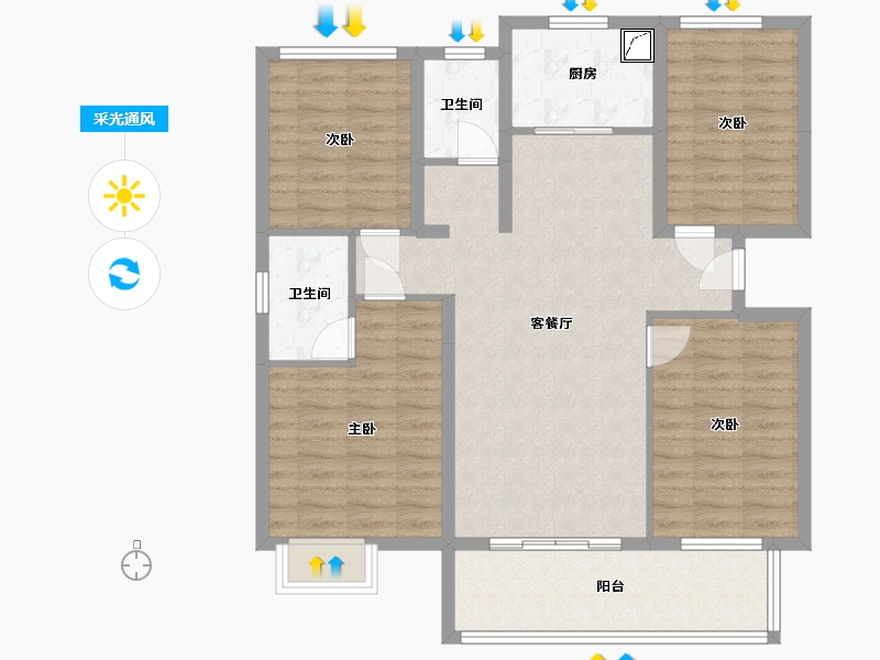 福建省-泉州市-保利住宅第5湾-108.00-户型库-采光通风