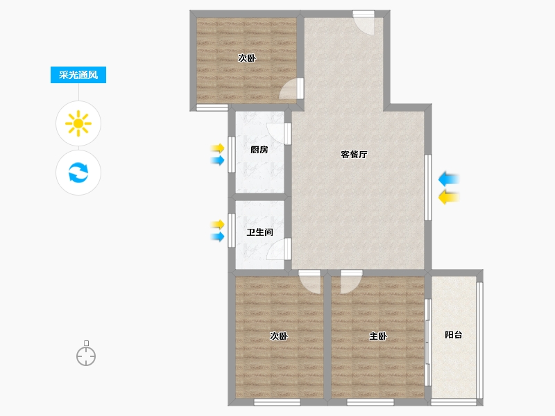 河北省-保定市-迎泰新城-A区-95.00-户型库-采光通风