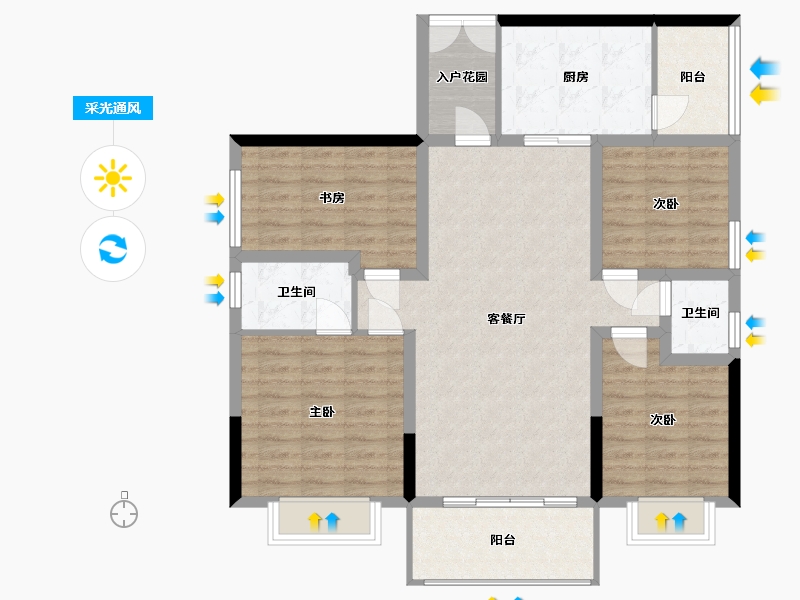 贵州省-黔南布依族苗族自治州-荔港豪庭-124.00-户型库-采光通风