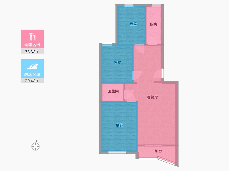 北京-北京市-草桥欣园18号院-85.00-户型库-动静分区