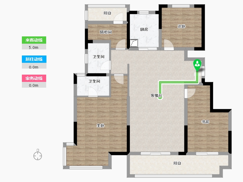 安徽省-宣城市-宣城云锦-127.00-户型库-动静线