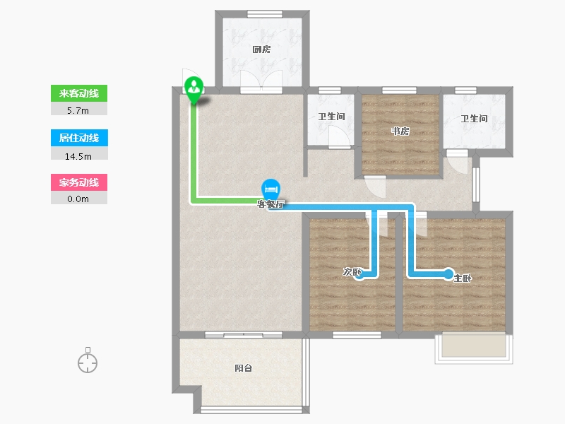 浙江省-杭州市-清溪华府-97.00-户型库-动静线