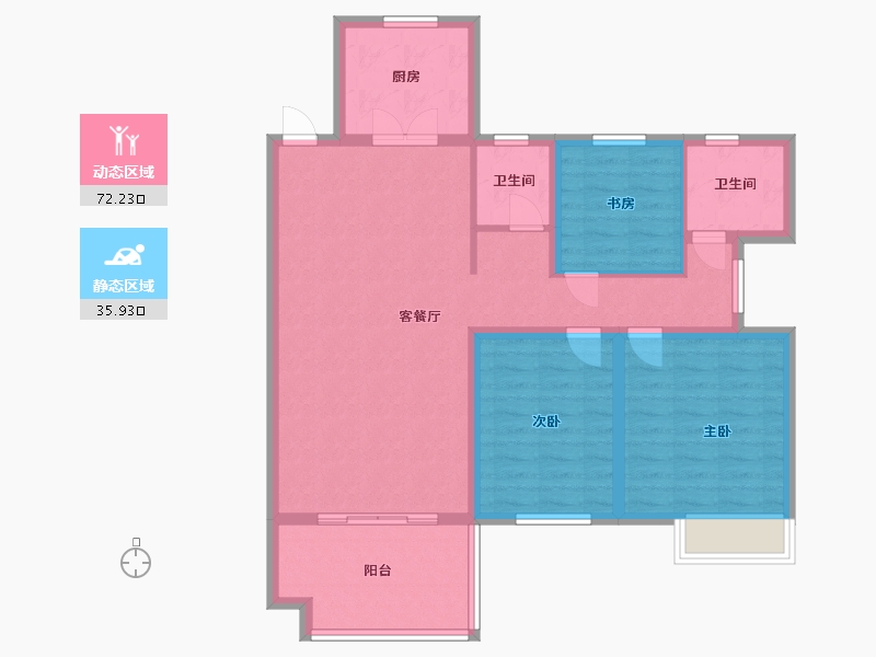 浙江省-杭州市-清溪华府-97.00-户型库-动静分区