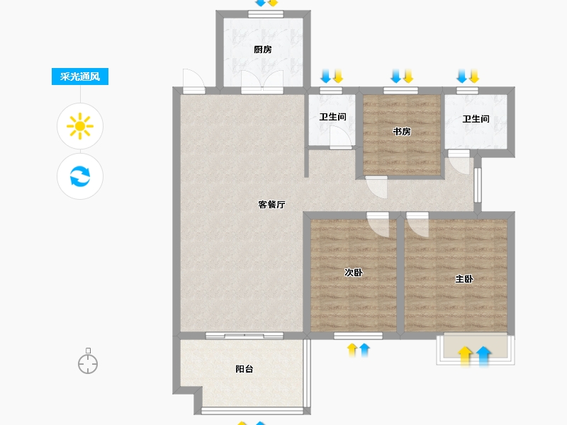 浙江省-杭州市-清溪华府-97.00-户型库-采光通风