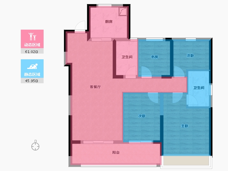 浙江省-温州市-龙湖天曜城-102.00-户型库-动静分区