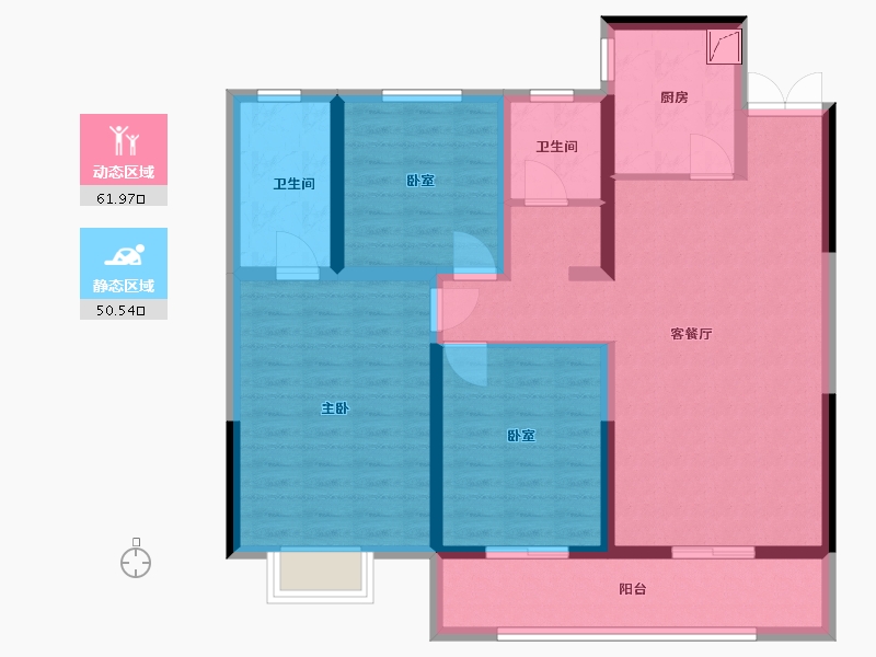 河南省-南阳市-鑫联两相府-100.00-户型库-动静分区