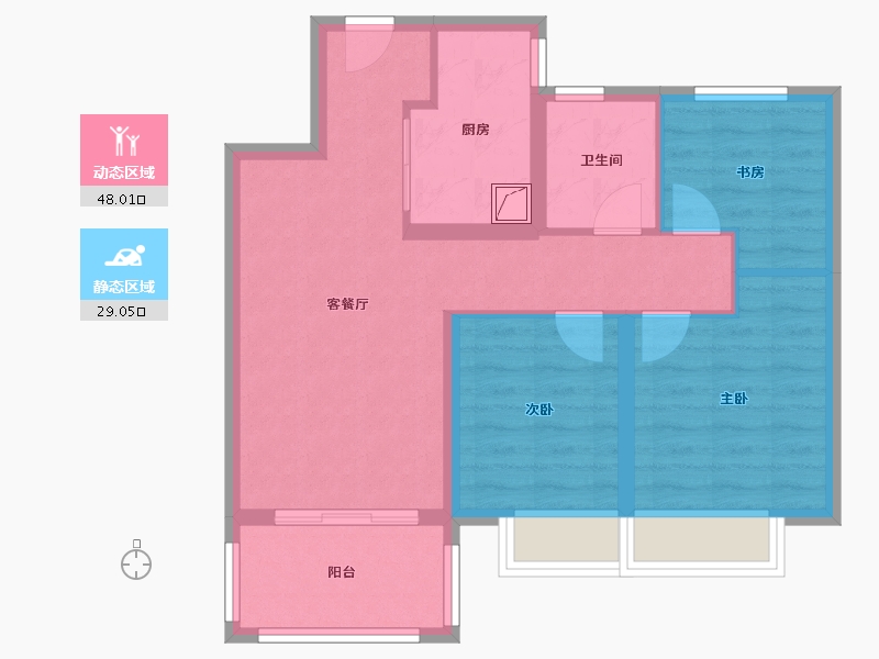 江苏省-徐州市-领地融创宸公馆-68.00-户型库-动静分区