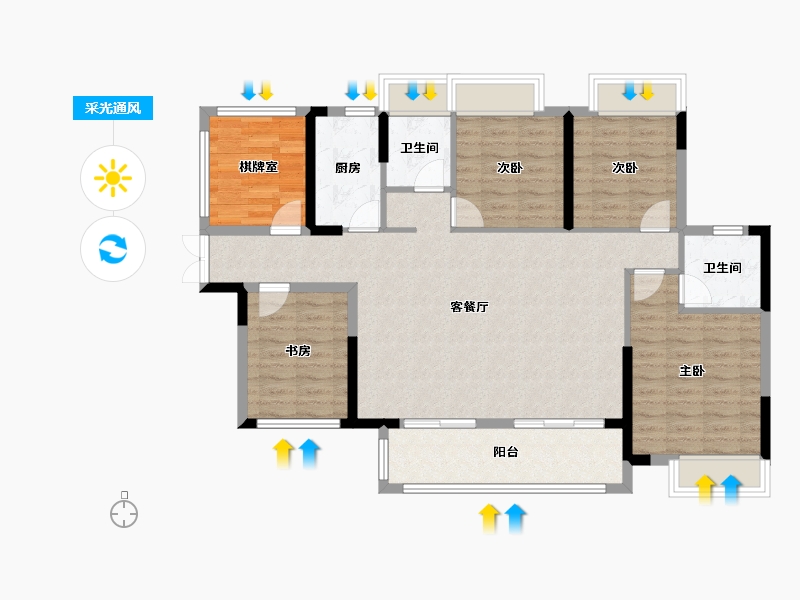 广西壮族自治区-玉林市-幸福·御景-103.81-户型库-采光通风