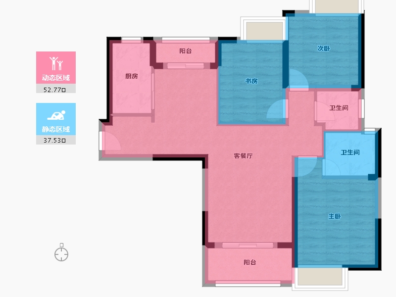 湖北省-武汉市-光谷悦城-89.00-户型库-动静分区