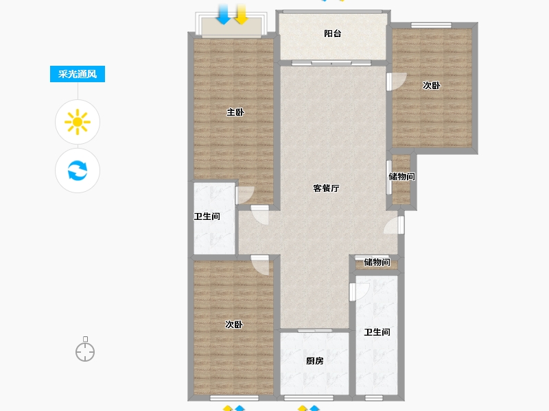 河北省-石家庄市-清华园-138.00-户型库-采光通风