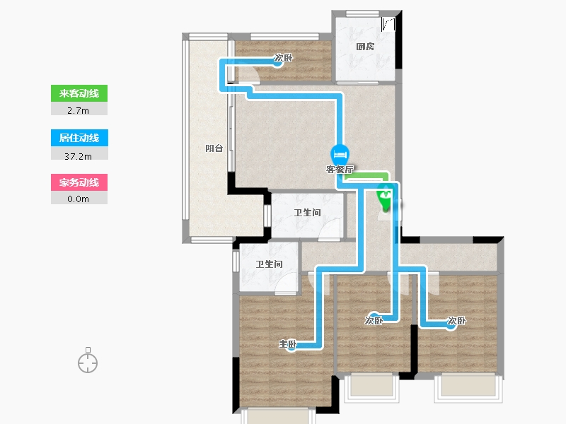 福建省-福州市-建发双玺书香府-98.71-户型库-动静线