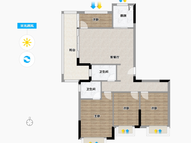 福建省-福州市-建发双玺书香府-98.71-户型库-采光通风