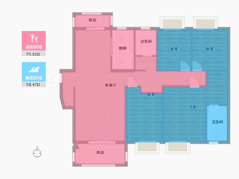 湖南省-长沙市-亿达智造小镇-122.00-户型库-动静分区