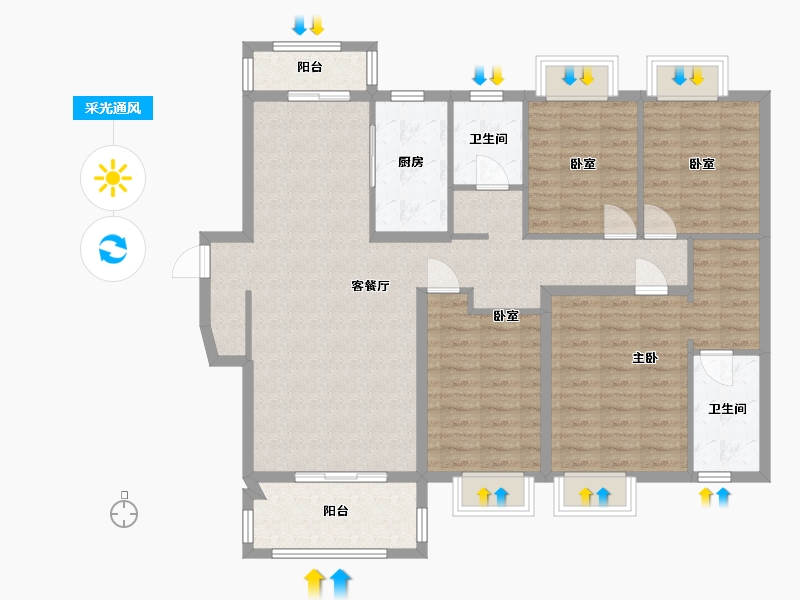 湖南省-长沙市-亿达智造小镇-122.00-户型库-采光通风