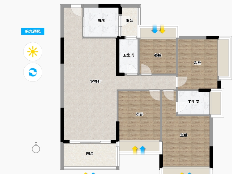 广东省-云浮市-华盛圆坊都荟-118.00-户型库-采光通风