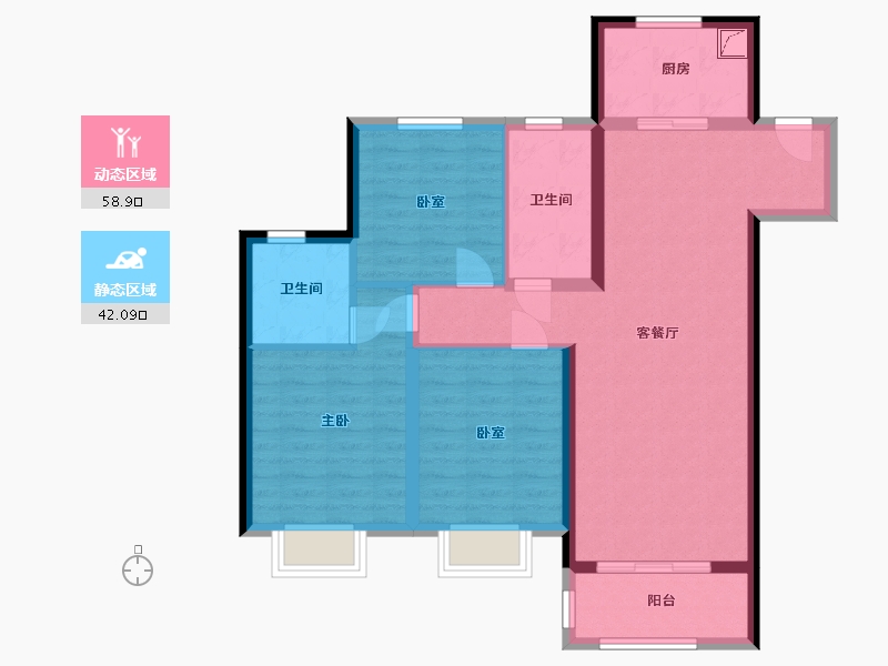 甘肃省-兰州市-华润未来城市-90.00-户型库-动静分区