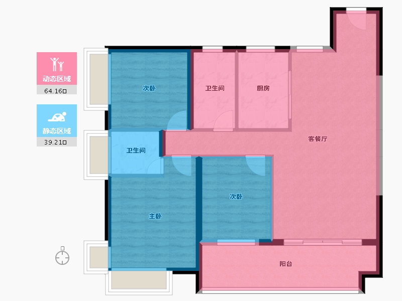 湖南省-衡阳市-家兴华府-120.00-户型库-动静分区