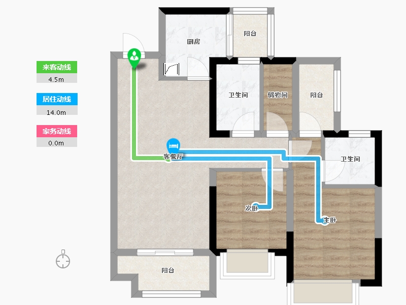 广西壮族自治区-柳州市-融创瀚德·融公馆-73.59-户型库-动静线