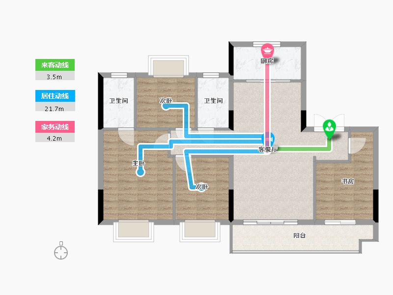 福建省-福州市-平潭世茂璀璨熙湖-103.45-户型库-动静线