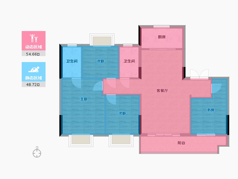 福建省-福州市-平潭世茂璀璨熙湖-103.45-户型库-动静分区