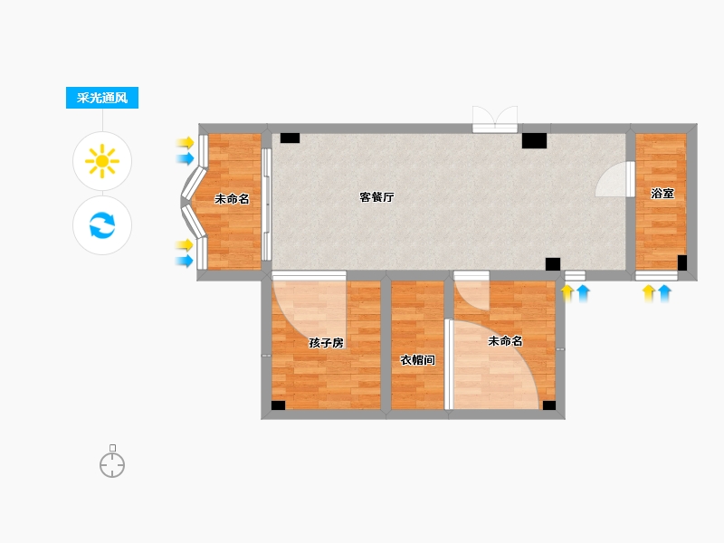 广东省-广州市-东倩园-60.90-户型库-采光通风