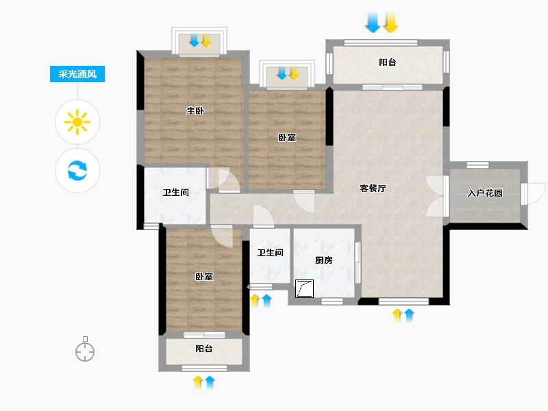 广东省-韶关市-永乐城-125.00-户型库-采光通风