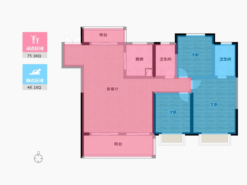 湖北省-宜昌市-吾悦广场-109.00-户型库-动静分区