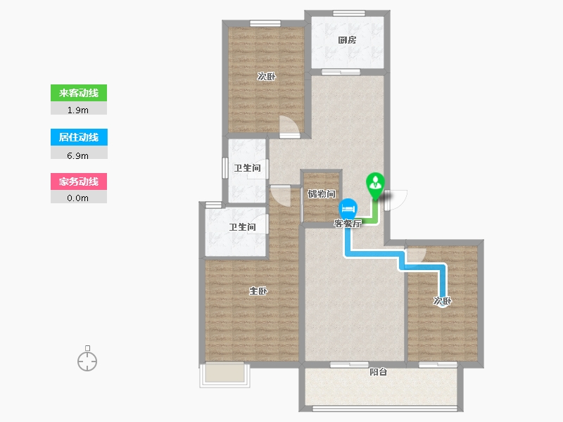 陕西省-渭南市-蒲城龙记观园-120.00-户型库-动静线